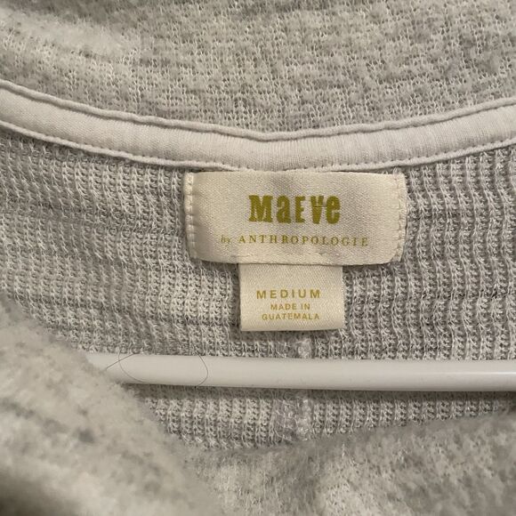 Maeve Anthropologie Risa Hacci Cowl Neck Tunic Sweater Size M Heathered Gray - Picture 3 of 5